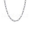Stainless Steel Paperclip Chain Necklaces for Women PW-WG12199-01-1