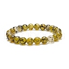 Natural Dragon Veins Agate Round Beaded Stretch Bracelet BJEW-JB08645-1