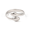 Non-Tarnish 304 Stainless Steel Cuff Rings RJEW-E063-23P-2
