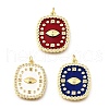 Brass Micro Pave Cubic Zirconia Pendants KK-U072-40A-G-1