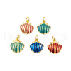 Rack Plating Brass Enamel Pendants KK-P269-09G-1