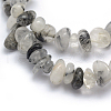 Natural Tourmalinated Quartz/Black Rutilated Quartz Beads Strands G-P332-42-2