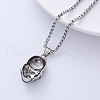 Retro Punk Stainless Steel Skull Pendant Necklaces Halloween Gift for Fashionable Men VD4125-2