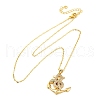 Brass Micro Pave Clear Cubic Zirconia Anchor Snake Pendant Necklaces NJEW-S438-02J-G-4