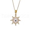 Glass Seed Beads & Handmade Evil Eye Lampwork Star Pendant Necklaces NJEW-MZ00098-03-2