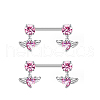 G23 Titanium Pink Cubic Zirconia Nipple Rings WG912A9-37-1