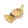 Brass Micro Pave Colorful Cubic Zirconia Glass Pendants KK-R162-026H-G-2