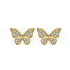 Butterfly 925 Sterling Silver Cubic Zirconia Stud Earrings for Women EJEW-P231-38G-1