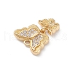 Rack Plating Brass Micro Pave Clear Cubic Zirconia Charms KK-L155-56G-3