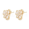 Brass Micro Pave Cubic Zirconia Stud Earring Findings KK-Z094-09G-3