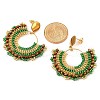 304 Stainless Steel & Bohemian Beaded Fan Dangle Stud Earrings for Women EJEW-R001-05G-02-3