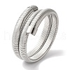 Rack Plating Brass Triple Coil Open Cuff Bangles for Women BJEW-A018-02P-1