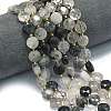 Natural Tourmalinated Quartz Beads Strands G-C116-A107-01-1