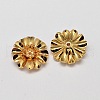 Flower Brass Bead Caps KK-L137-04G-NR-2