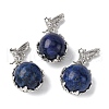 Dyed Natural Lapis Lazuli Round Pendants G-G207-01P-05-1