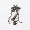 Tibetan Style Alloy Kitten Pendants X-TIBEP-22758-AS-RS-1