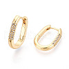 Brass Micro Pave Clear Cubic Zirconia Hoop Earrings EJEW-N061-04G-2