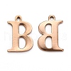 Ion Plating(IP) 304 Stainless Steel Alphabet Charms STAS-H122-B-AG-1