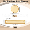 Beebeecraft 48Pcs 2 Styles Ion Plating(IP) 304 Stainless Steel Pendants STAS-BBC0005-82G-2