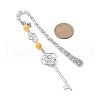 Mother's Day Key & Infinity Love Heart Pendant Bookmark with Natural Malaysia Jade AJEW-JK00259-03-3