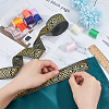 7M Ethnic Style Polyester Flower Jacquard Ribbons SRIB-WH0011-186A-3