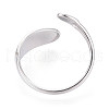 304 Stainless Steel Cuff Rings Components STAS-N113-05P-3