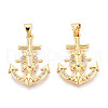 Brass Micro Pave Cubic Zirconia Pendants KK-N268-03G-1