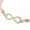Infinity Brass Micro Pave Clear Cubic Zirconia Link Bracelets BJEW-JB10646-03-3