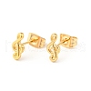 304 Stainless Steel Tiny Musical Note Stud Earrings with 316 Stainless Steel Pins for Women EJEW-J043-11G-1