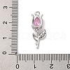 Ion Plating(IP) Brass Micro Pave Cubic Zirconia Tulip Pendants KK-U042-02P-02-3