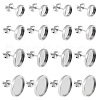 Beebeecraft 40Pcs 4 Size 304 Stainless Steel Stud Earring Settings STAS-BBC0004-41-1