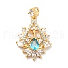 Brass Clear Cubic Zirconia Pendants KK-I695-063G-1