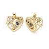Brass with Cubic Zirconia Pendants KK-G453-09G-1