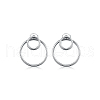 S925 Silver Circle Stud Earrings YG2463-1