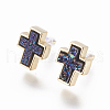 Brass Stud Earrings EJEW-J098-H-2