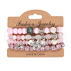 4Pcs Bohemian Style Alloy & Glass & Acrylic Charm Bracelets Set WG8E884-08-2