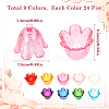SUNNYCLUE 216Pcs 9 Colors UV Plating Acrylic Bead Caps MACR-SC0001-38-2