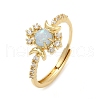 Brass Micro Pave Cubic Zirconia Finger Rings RJEW-D318-03G-4