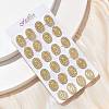 Oval with Virgin Mary Brass Micro Pave Clear Cubic Zirconia Stud Earrings EJEW-D305-10G-2