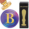 Brass Wax Seal Stamp with Wood Handle AJEW-WH0412-0297-1