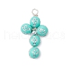 7Pcs 7 Colors Silver Copper Wired Opaque Plating Acrylic Pendants PALLOY-JF02914-3