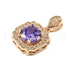 Brass Micro Pave Cubic Zirconia Pendants KK-E795-15KCG-2