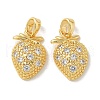 Brass Micro Pave Cubic Zirconia Pendents KK-R210-17G-1