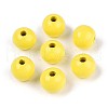Spray Painted Round Natural Schima Wood Beads WOOD-A018-12mm-04-1