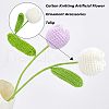 Fingerinspire 2Pcs 2 Colors Cotton Knitting Artificial Flower AJEW-FG0001-91-4