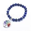 Natural Lapis Lazuli Stretch Charm Bracelets BJEW-F276-A06-1