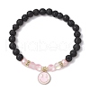 8Pcs 8 Colors Natural Lava Rock & Synthetic Moonstone Beads Stretch Bracelets BJEW-JB11566-3