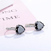 Brass Cubic Zirconia Clip-on Earrings WGDCDFF-02-1
