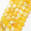 Natural Fire Crackle Agate Bead Strands G-K166-07F-10mm-17-1