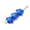 8Pcs 8 Colors Acrylic & Glass Star Beaded Connector Charms PALLOY-JF03516-4